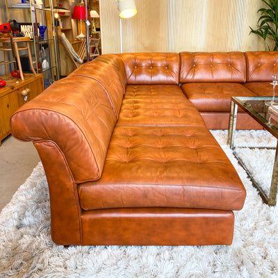 Modulsoffa i skinn - 5 delar