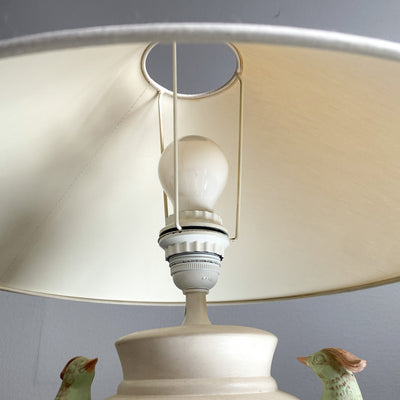 Bordslampa med påfåglar, 80-tal