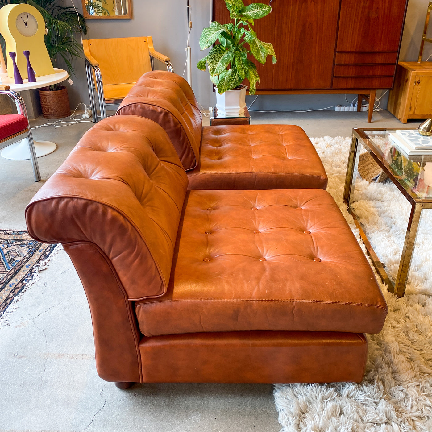 Modulsoffa i skinn - 5 delar