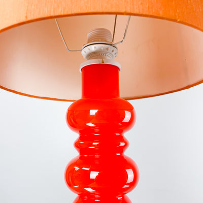 Bordslampa orange glas