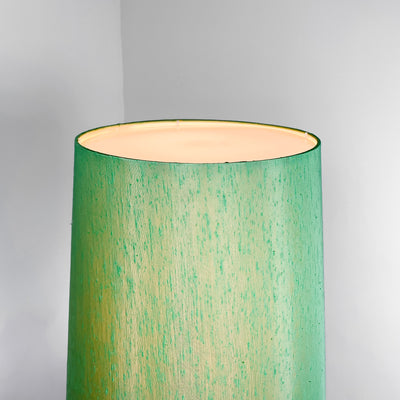 Lampa vit glasfot, grön skärm