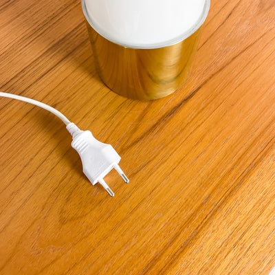 Lampa vit glasfot, grön skärm