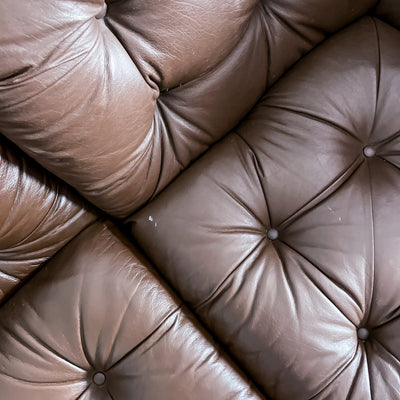 Soffa i moduler brunt skinn