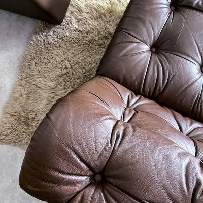 Soffa i moduler brunt skinn