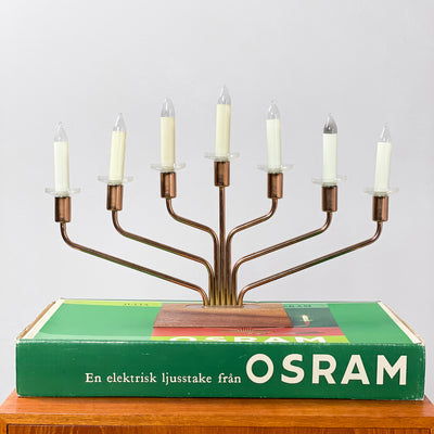 Osram ljusstake mässing och teak - sjuarmad