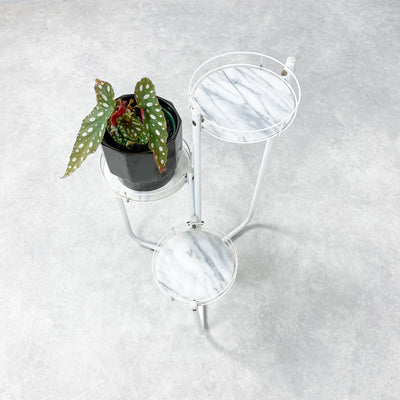 Piedestal - vit & marmor