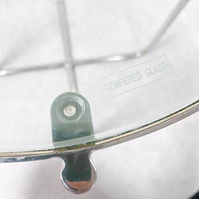 Sidobord i glas och krom