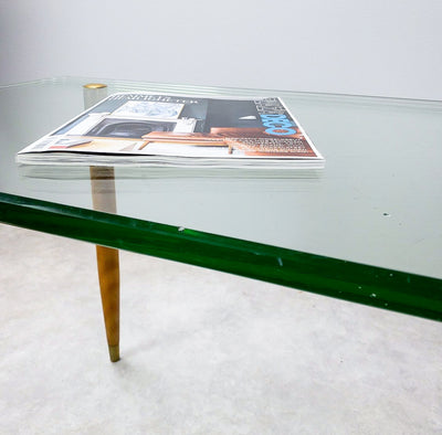 Soffbord i teak & glas