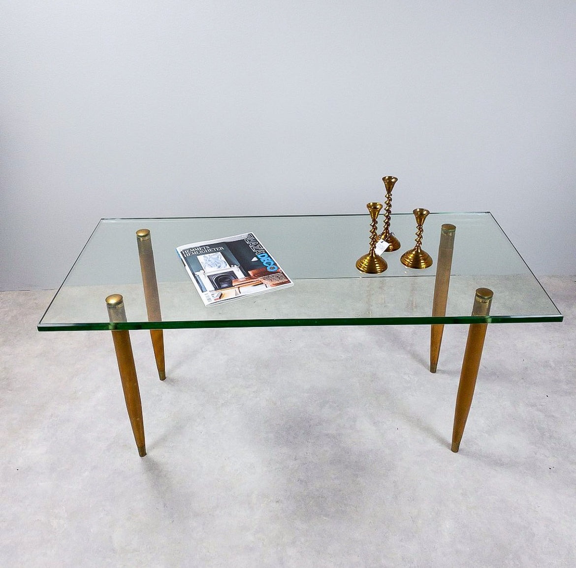 Soffbord i teak & glas