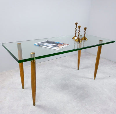 Soffbord i teak & glas