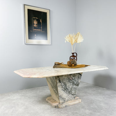 Soffbord i marmor - beige/grå/rosa