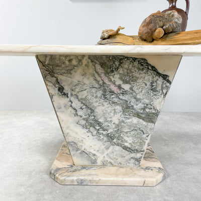 Soffbord i marmor - beige/grå/rosa