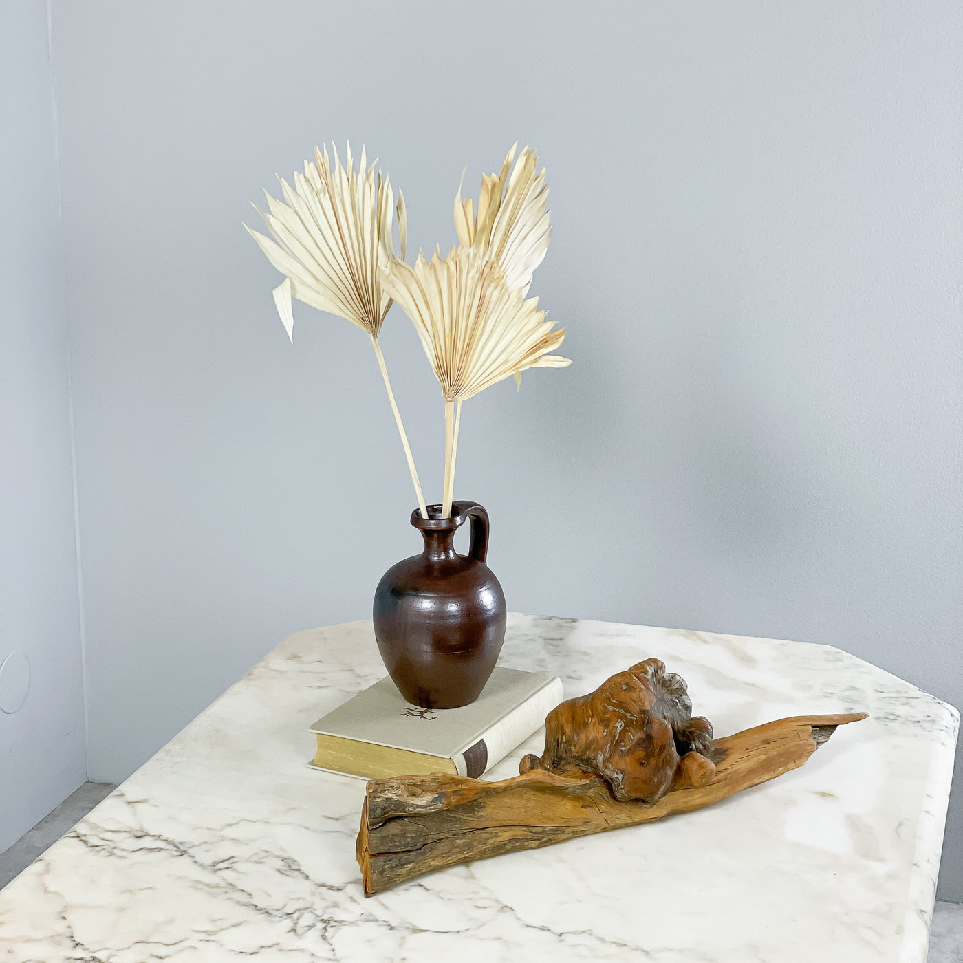 Soffbord i marmor - beige/grå/rosa