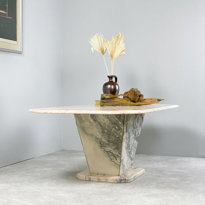 Soffbord i marmor - beige/grå/rosa