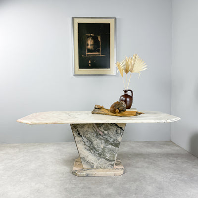 Soffbord i marmor - beige/grå/rosa