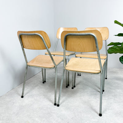 Retro skolstolar - 4 st