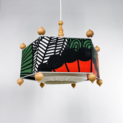 Retro taklampa - tyg Marimekko