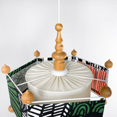 Retro taklampa - tyg Marimekko