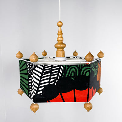 Retro taklampa - tyg Marimekko