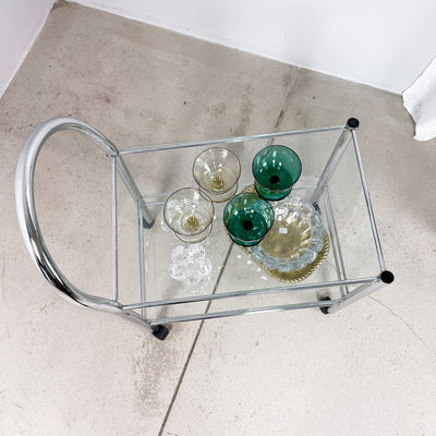 Drinkvagn i krom och glas