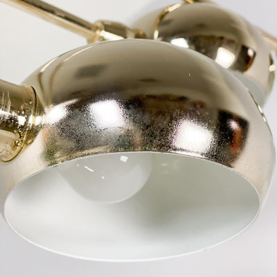 Femarmad golvlampa mässing