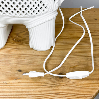 Bordslampa vit elefant
