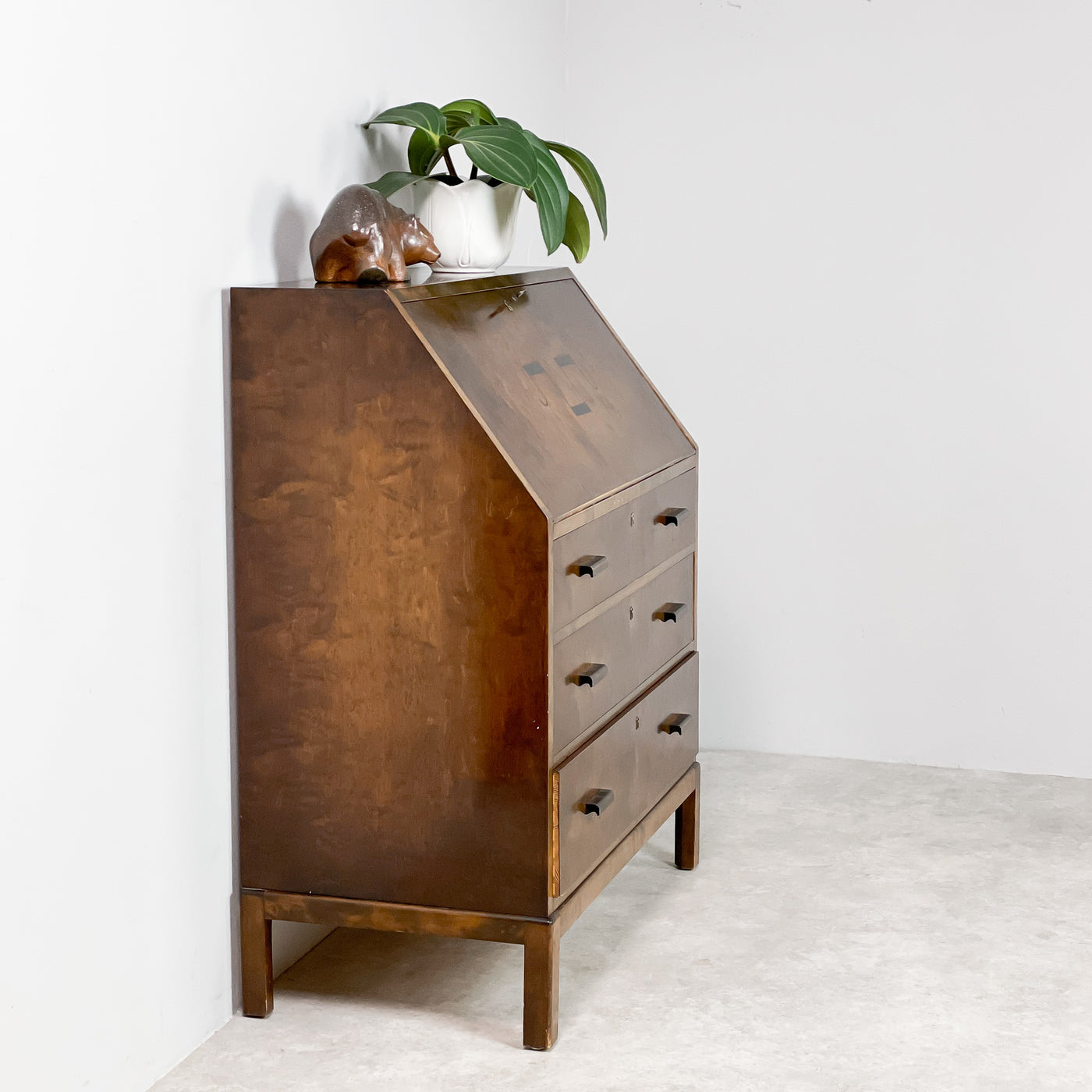 Art Deco Sekretär i masurbjörk