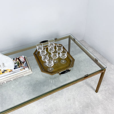 Större soffbord glas och mässing