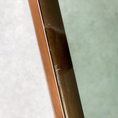 Soffbord i teak och rökfärgat glas